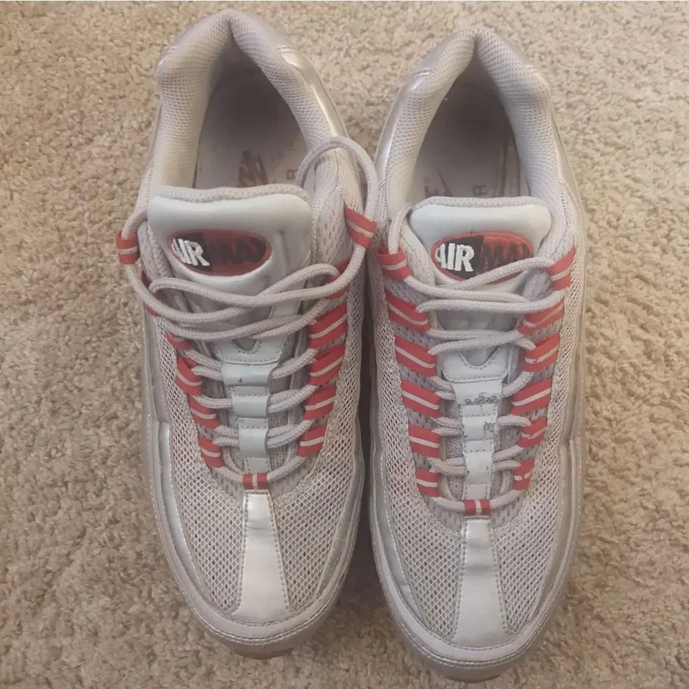 Nike Air Max 24/7 Metallic Silver Varsity Red Size 8 Men's Sneakers, PRE-OWNED
